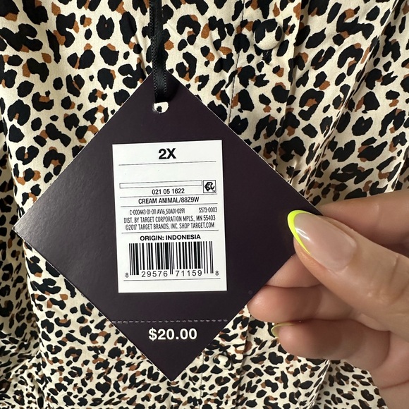 Ava & Viv 2X NWT Leopard Print Blouse - Picture 3 of 3